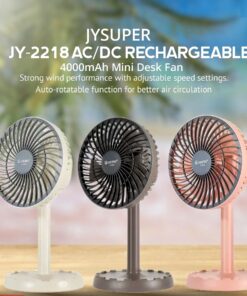 JY SUPER Rechargeable Hanging/Desk Fan JY 2218 - সব দিকে ঘুড়বে ২২১৮