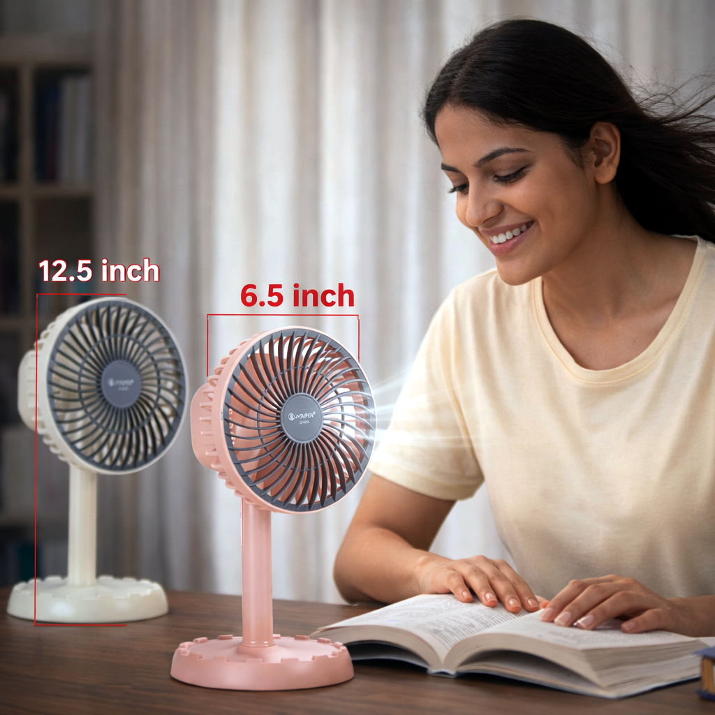 JY SUPER Rechargeable Hanging/Desk Fan JY 2218 - সব দিকে ঘুড়বে ২২১৮