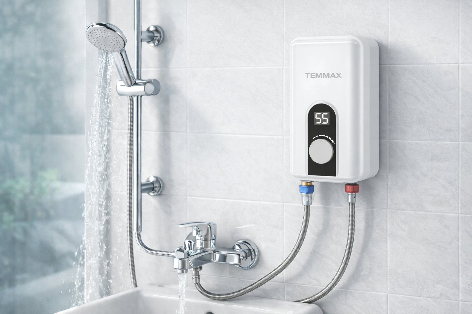 TEMMAX Digital Display Tankless 5500W Instant Electric Water Heater - Image 2