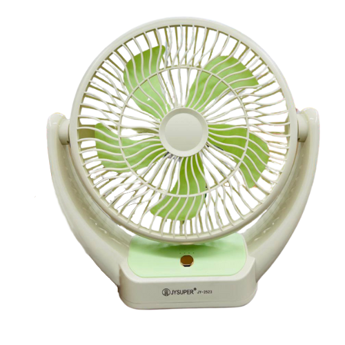 JY SUPER Rechargeable Desk Fan JY-2523 Mint Green - টেবিল ফ্যান ২৫২৩ মিন্ট গ্রিন - Image 4