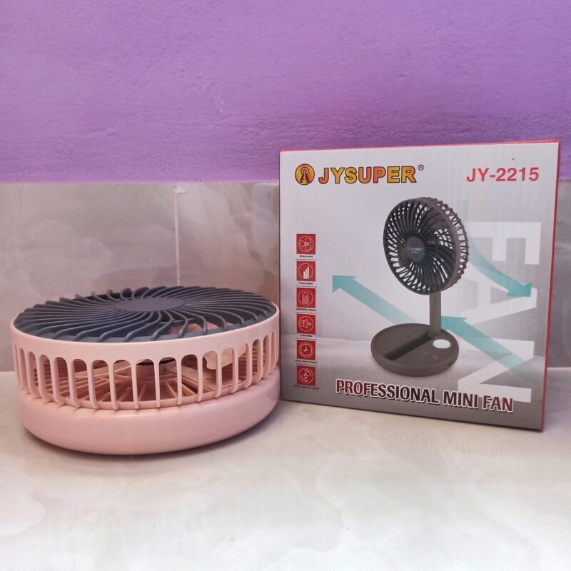 JY SUPER Rechargeable Foldable Fan JY 2215 With LED Light - লাইট সহ ফ্যান ২২১৫ - Image 5