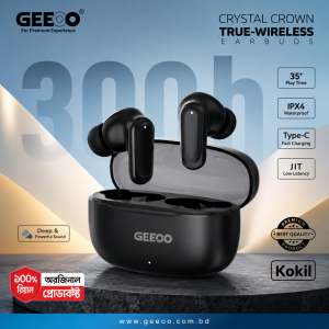 GEEOO Kokil Crystal Crown True Wireless Earbuds – Bluetooth 6.0 | 35H Playtime | IPX4 Waterproof